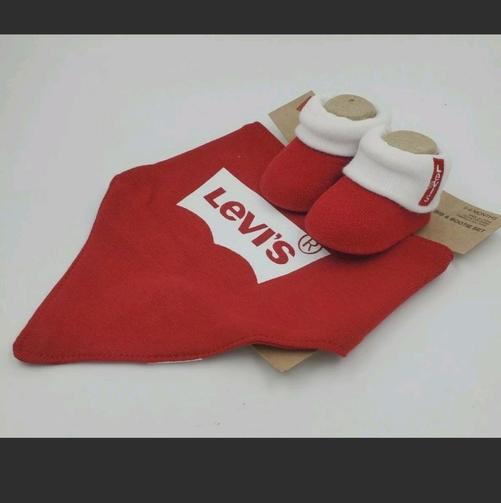 Levi's Baby Booties & Bandana Bib